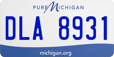 MI license plate DLA8931