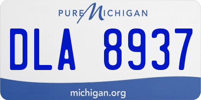 MI license plate DLA8937