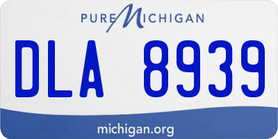 MI license plate DLA8939