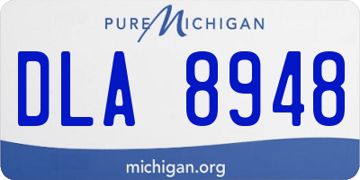 MI license plate DLA8948