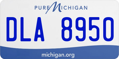 MI license plate DLA8950