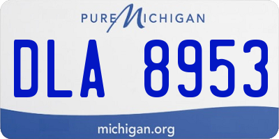 MI license plate DLA8953