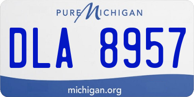 MI license plate DLA8957