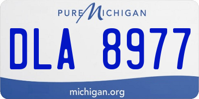 MI license plate DLA8977