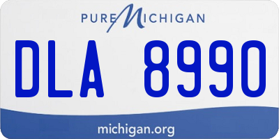 MI license plate DLA8990
