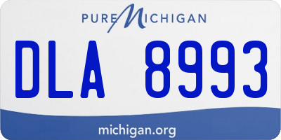 MI license plate DLA8993