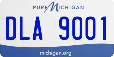 MI license plate DLA9001