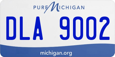 MI license plate DLA9002
