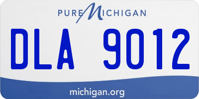 MI license plate DLA9012
