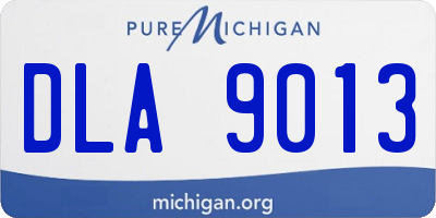 MI license plate DLA9013