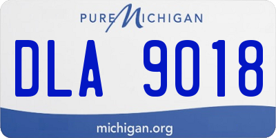 MI license plate DLA9018