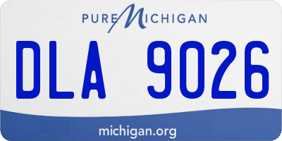 MI license plate DLA9026