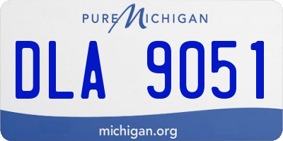 MI license plate DLA9051