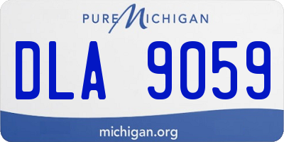 MI license plate DLA9059