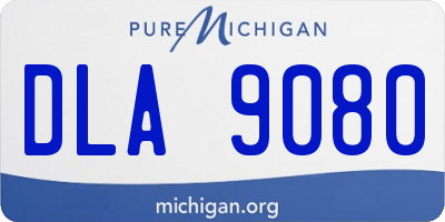 MI license plate DLA9080