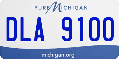 MI license plate DLA9100