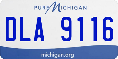 MI license plate DLA9116