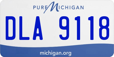 MI license plate DLA9118