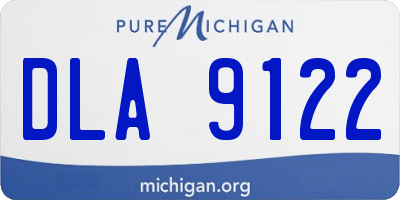 MI license plate DLA9122