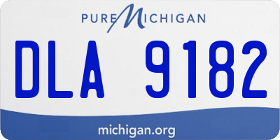 MI license plate DLA9182