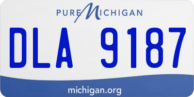 MI license plate DLA9187