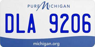 MI license plate DLA9206