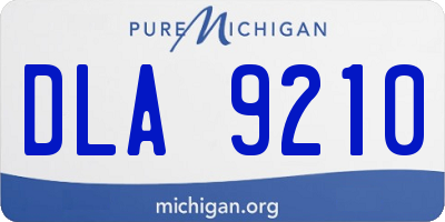 MI license plate DLA9210
