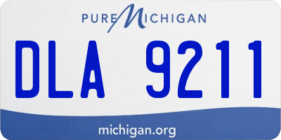 MI license plate DLA9211