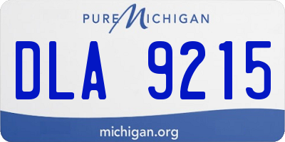 MI license plate DLA9215