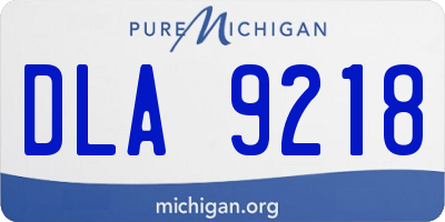 MI license plate DLA9218