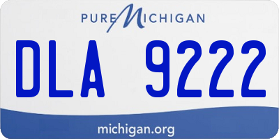 MI license plate DLA9222