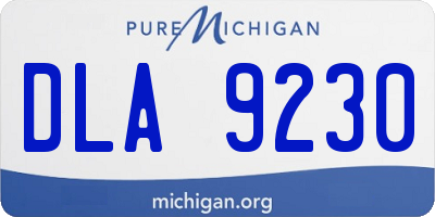 MI license plate DLA9230