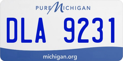 MI license plate DLA9231