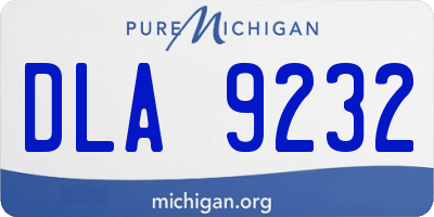 MI license plate DLA9232