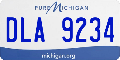 MI license plate DLA9234