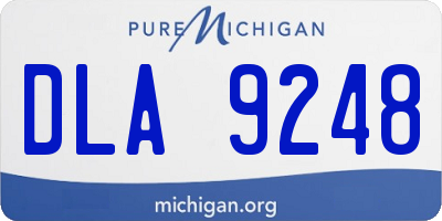 MI license plate DLA9248