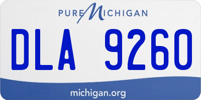 MI license plate DLA9260