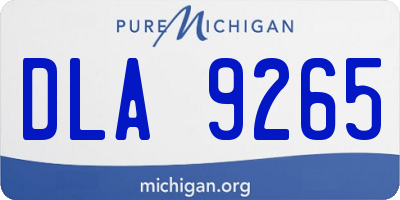 MI license plate DLA9265