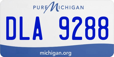 MI license plate DLA9288