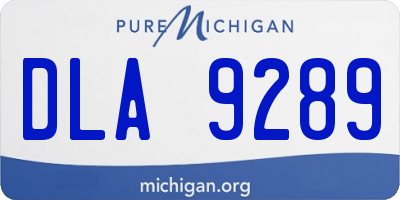 MI license plate DLA9289