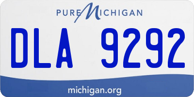 MI license plate DLA9292