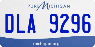MI license plate DLA9296