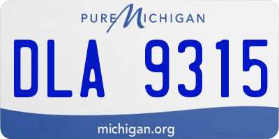 MI license plate DLA9315