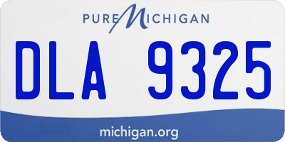 MI license plate DLA9325