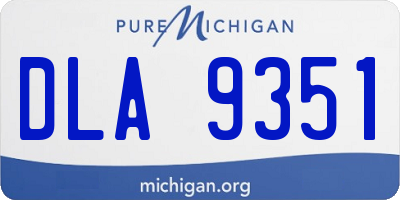 MI license plate DLA9351