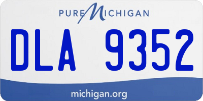 MI license plate DLA9352