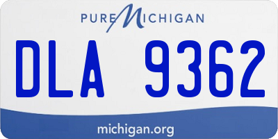MI license plate DLA9362
