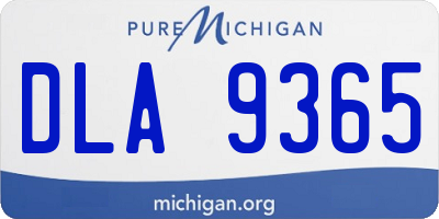 MI license plate DLA9365