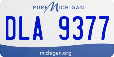 MI license plate DLA9377