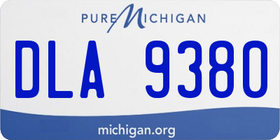 MI license plate DLA9380
